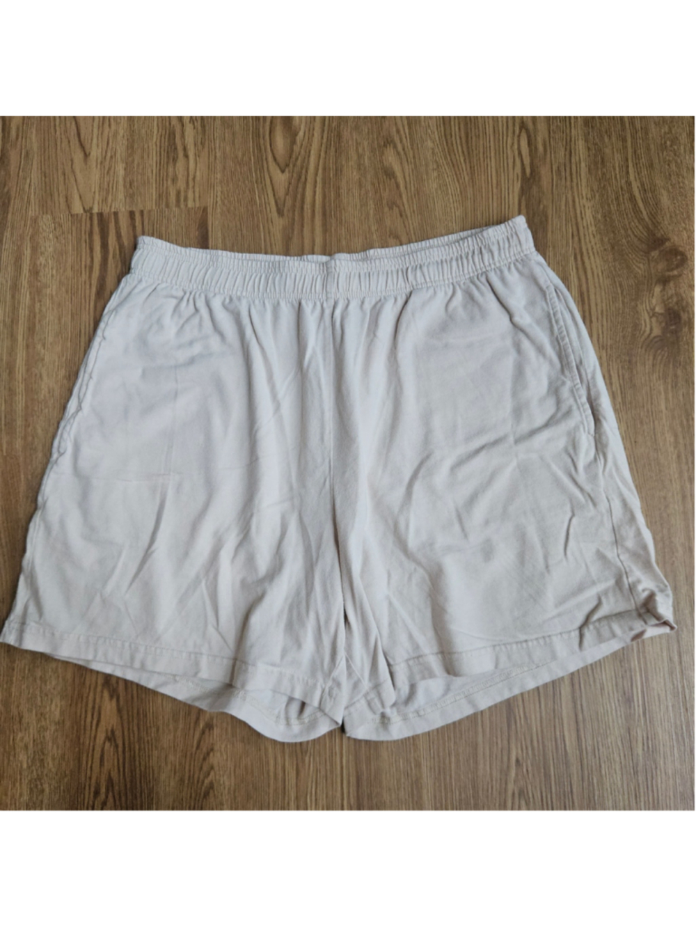 Reformation Organic Cotton Beige Drawstring Lounge Shorts Womens Large